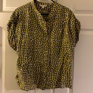 Cabi top with a fun yellow and white pattern
